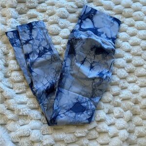 Blue Scrunch Butt Tie-Dye Seamless Leggings